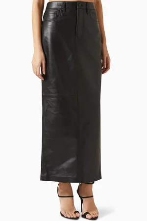 WARDROBE.NYC Column Skirt in Leather