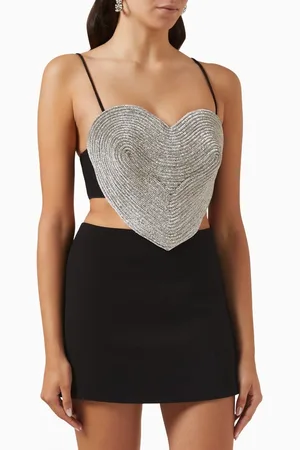 Mach & Mach Embellished Heart Mini Dress in Wool