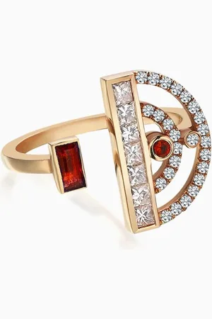 Sim and Roz Polaris Diamond & Ruby Ring in 14kt