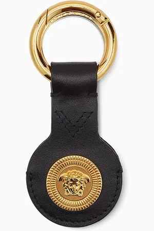 VERSACE Medusa AirTag Keyring in Leather