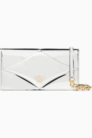 MCM Diamond Chain Wallet in Metallic Leather