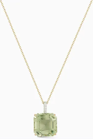 Mateo New York Asscher-cut Amethyst & Diamond Pendant Necklace in 14kt Gold