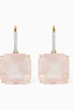 Mateo New York Asscher-cut Topaz & Diamond Drop Earrings in 14kt Gold