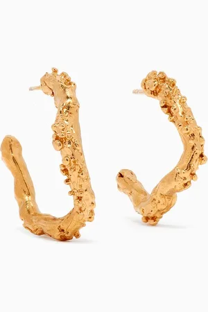 Alighieri The Lunar Rocks Hoop Earrings in 24kt -plated Bronze
