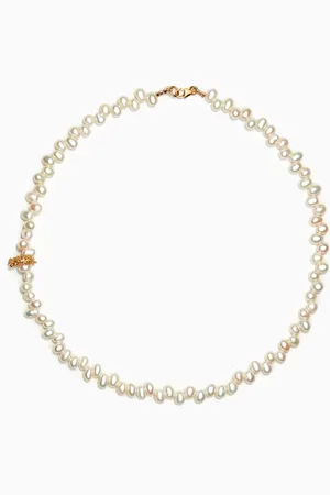 Alighieri La Calliope Chapter i Pearl Choker in 24kt Gold-plated Bronze