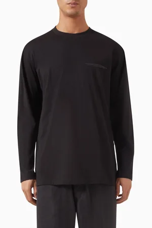 Y-3 Logo Long-sleeve T-shirt in Cotton-jersey