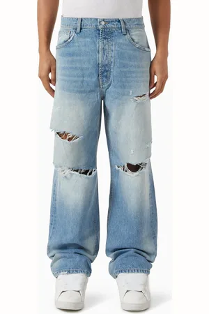 Nahmias Tinted Wide Straight Jeans in Denim