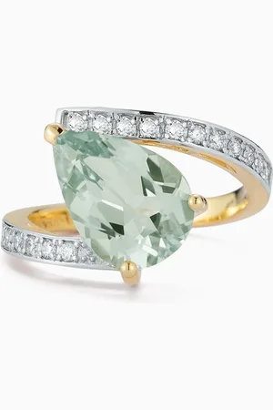 Mateo New York Slanted Pear-cut Amethyst & Diamond Ring in 14kt Gold