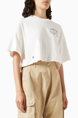 AMIRI Arts District Logo Cropped T-shirt in Cotton-jersey