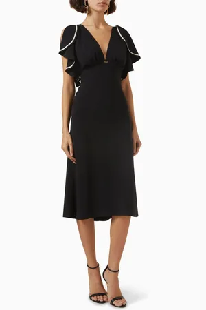 Elisabetta Franchi Flowing Midi Dress in Crêpe