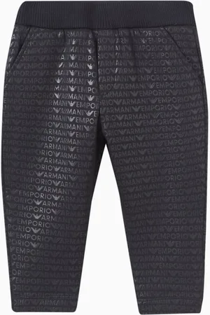 Emporio Armani All-over EA Logo Sweatpants in Jersey