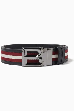 Bally B Bold Reversible Belt in Leather & Canvas