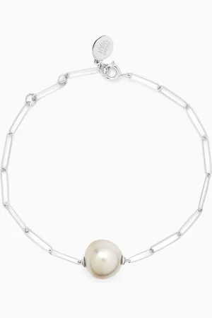 Robert Wan Links of Love Chain Pearl Bracelet in 18kt White Gold