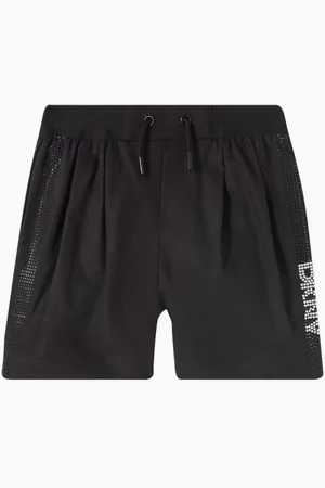 DKNY Crystal-embellished Logo Shorts in Cotton