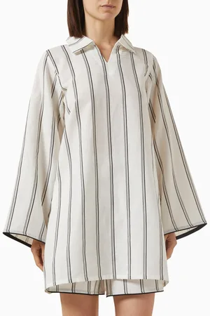 Bambah Striped Tunic Top in Linen