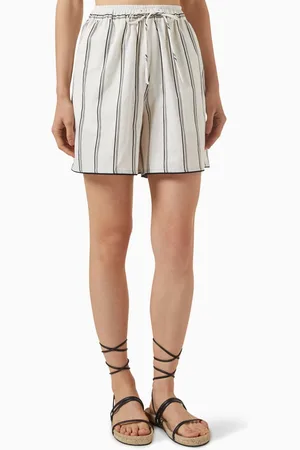 Bambah Striped Drawstring Shorts in Linen