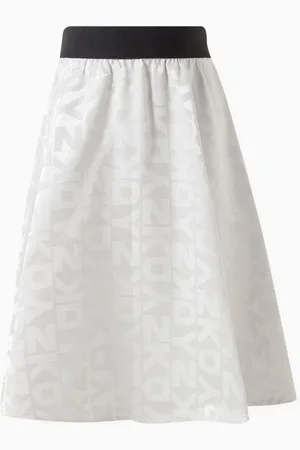DKNY Allover Logo Flared Skirt