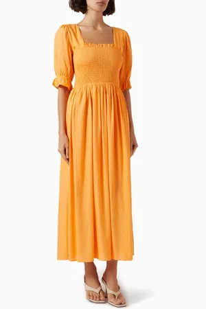 SELECTED Juana Shirred Dress in Viscose-blend