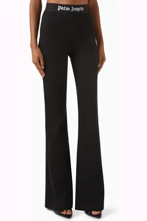 Palm Angels Logo Wide-leg Sweatpants in Cotton