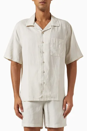 ONIA Air Convertible Vacation Shirt in Linen-blend