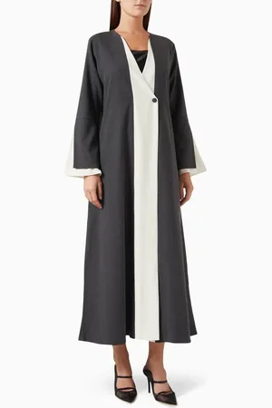 Serrb Two-tone Coat Style Abaya