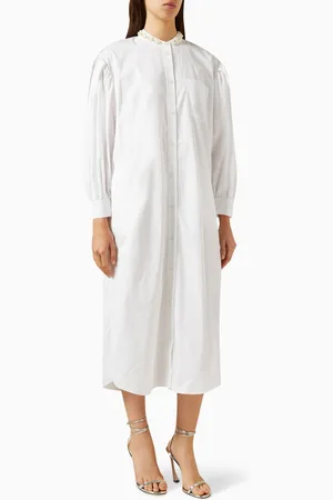 BAQA Embellished Tunic Midi Dress in Cotton