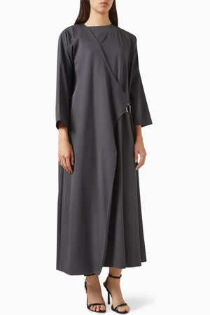 Beige Collection Wrap Belted Abaya