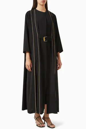 Beige Collection Buckle-belt Abaya