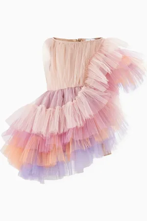 RASPBERRY PLUM Ada Ruffle Mini Dress in Tulle
