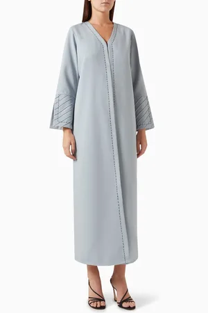 Serrb Contrast-stitch Abaya