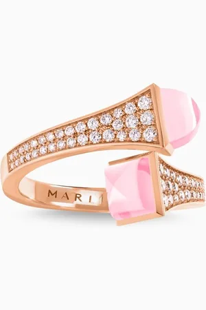 Marli Cleo Diamond & Quartz Midi Ring in 18kt