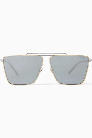 VERSACE Greca Square Sunglasses in Metal