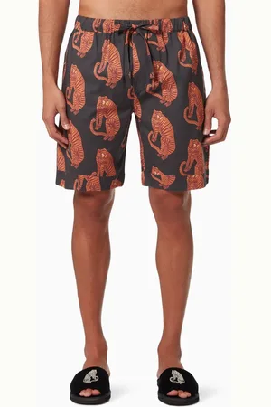 Desmond & Dempsey Sansindo Tiger Pyjama Shorts in Cotton