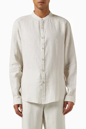 ONIA Mandarin Collar Shirt in Linen