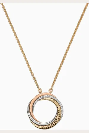 Damas Revolve Trio Diamond Necklace in 18kt Mixed Gold