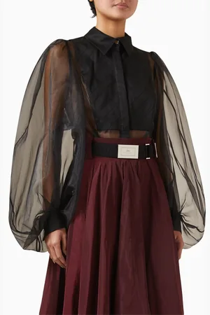 Elisabetta Franchi Bodysuit-style Blouse in Organza