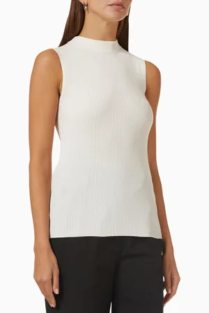 HUGO BOSS Feskies Sleeveless Top in Rib-knit