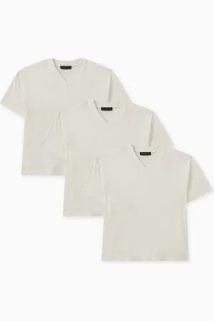 FEAR OF GOD Essential V-neck T-shirts in Cotton-blend, Pack of 3