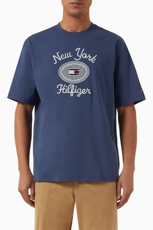 Tommy Hilfiger NYC Logo Embroidered T-shirt in Cotton