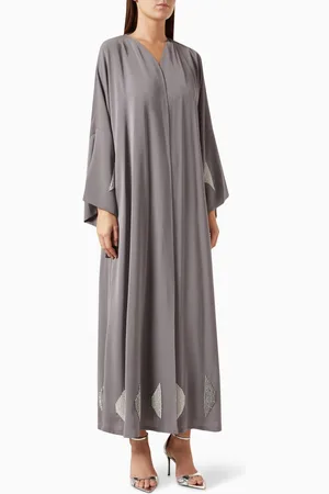 Elna Line Embellished Abaya in Crepe