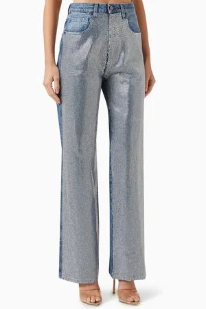 GIUSEPPE DI MORABITO Micro Rhinestone-embellished Jeans in Denim