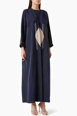 Elna Line Bead-embellished Abaya Set in Crepe