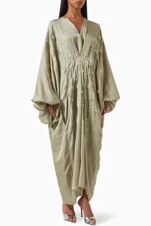 SHATHA ESSA Embellished Balloon-sleeve Kaftan