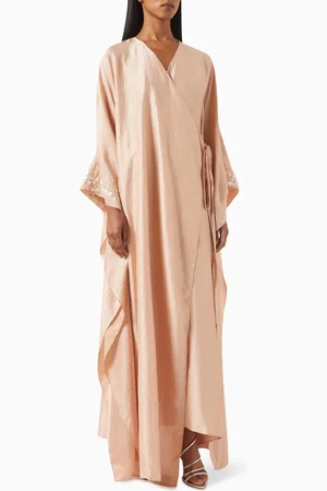 SHATHA ESSA Sequin-embellished Wrap Kaftan