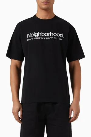NEIGHBORHOOD Text Logo T-shirt in Cotton