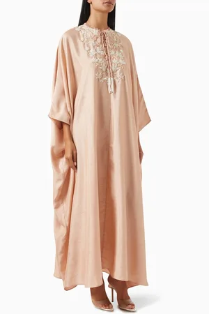 SHATHA ESSA Embellished Tie-up Kaftan