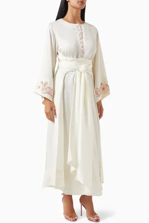 SHATHA ESSA Embellished Wrap-waist Maxi Dress