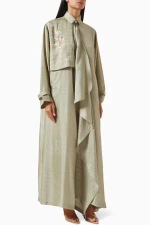 SHATHA ESSA Draped-panel Embellished Kaftan
