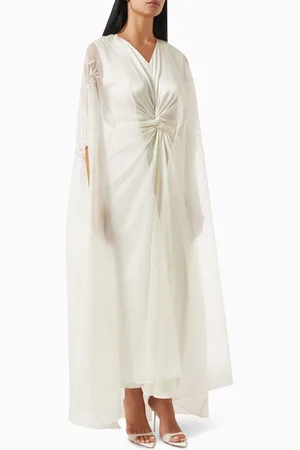 SHATHA ESSA Twist-front Cape Maxi Dress