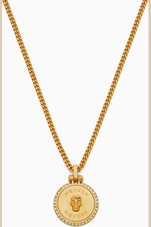 Alexander McQueen Sovereign Necklace in Brass